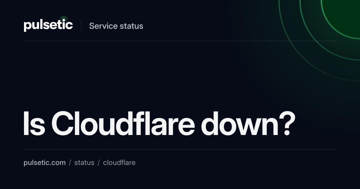 Is Cloudflare Down? Network connectivity issues in LHR, London | Pulsetic