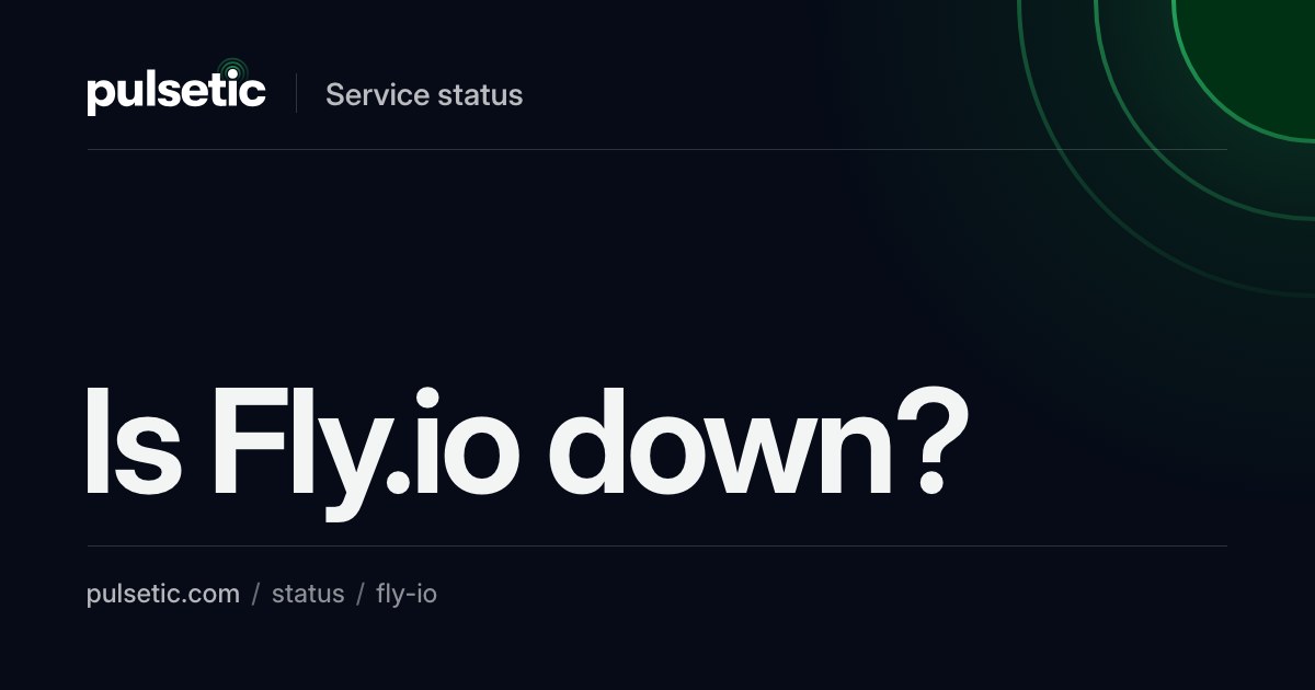 Is Fly.io Down? Packet loss in IAD | Pulsetic
