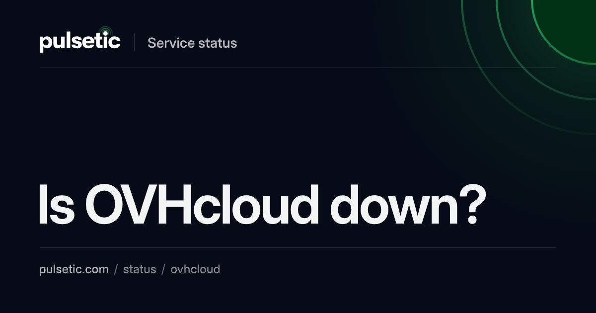 Is OVHcloud Down? [SBG5/7][Compute - Instance] - Some Instances ...