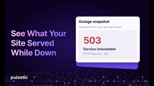Automatic Downtime Logs with Root Cause and Screenshots